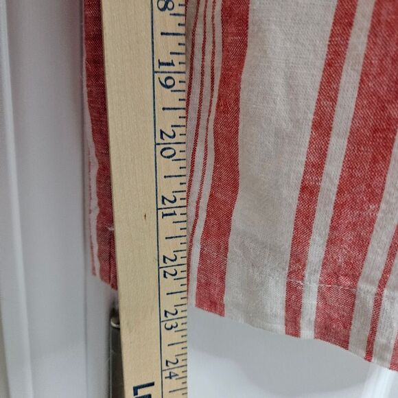 Old Navy Linen Cropped Romper Women’s Med Red White Striped Ruffle Jumper EUC - Picture 11 of 14